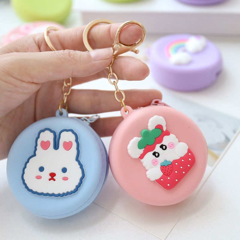Wholesale Circular Silicone Zero Wallet Keychain